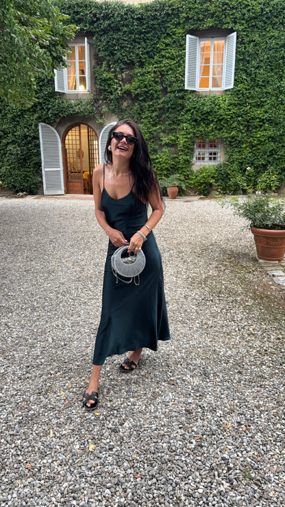 Stella – Borsa circolare in lamé argentato | Eleganza Made in Italy