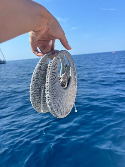 Stella – Borsa circolare in lamé argentato | Eleganza Made in Italy